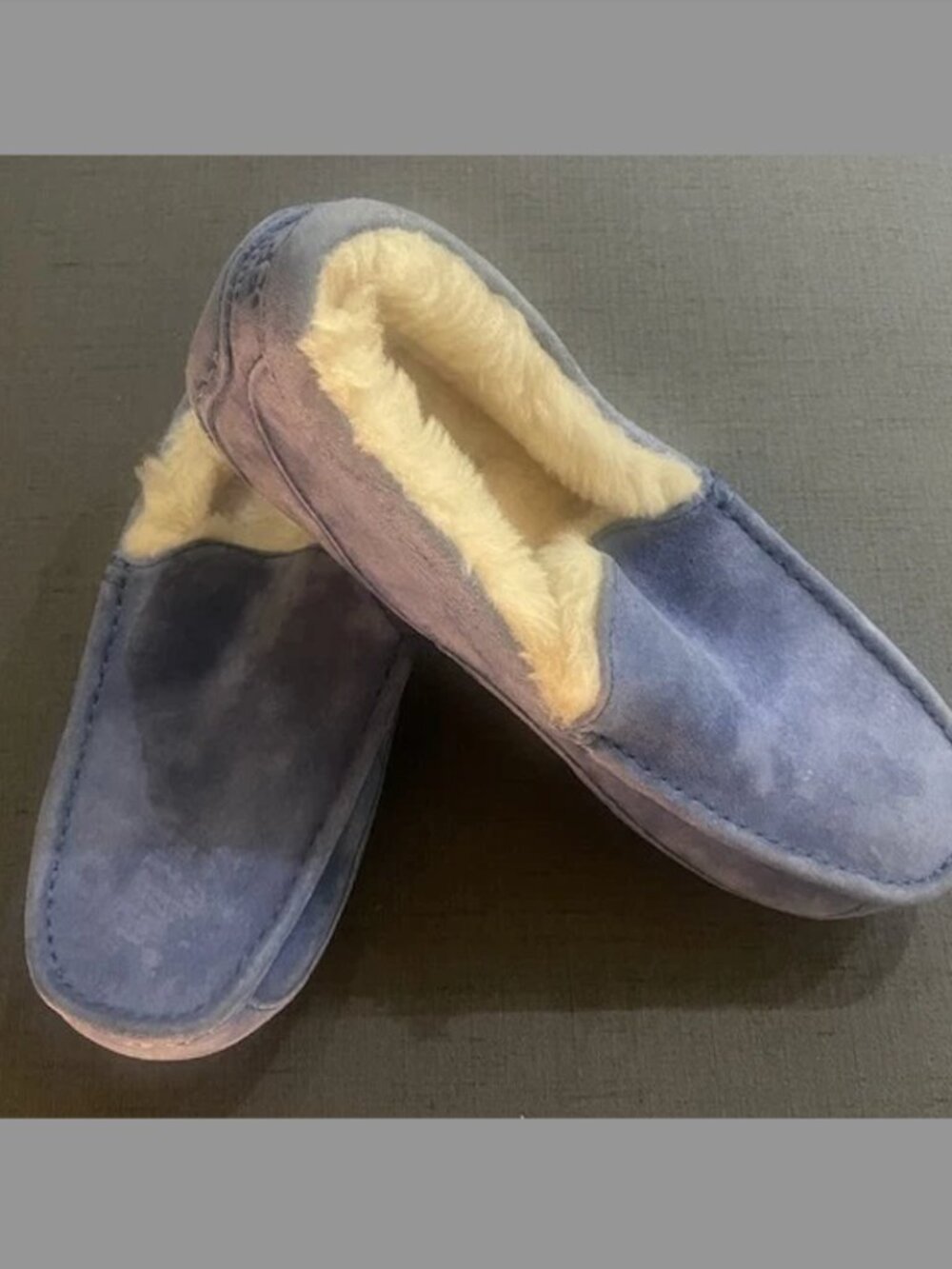 NEW UGG Blue Sheepskin Lined Mule Slippers Size 10